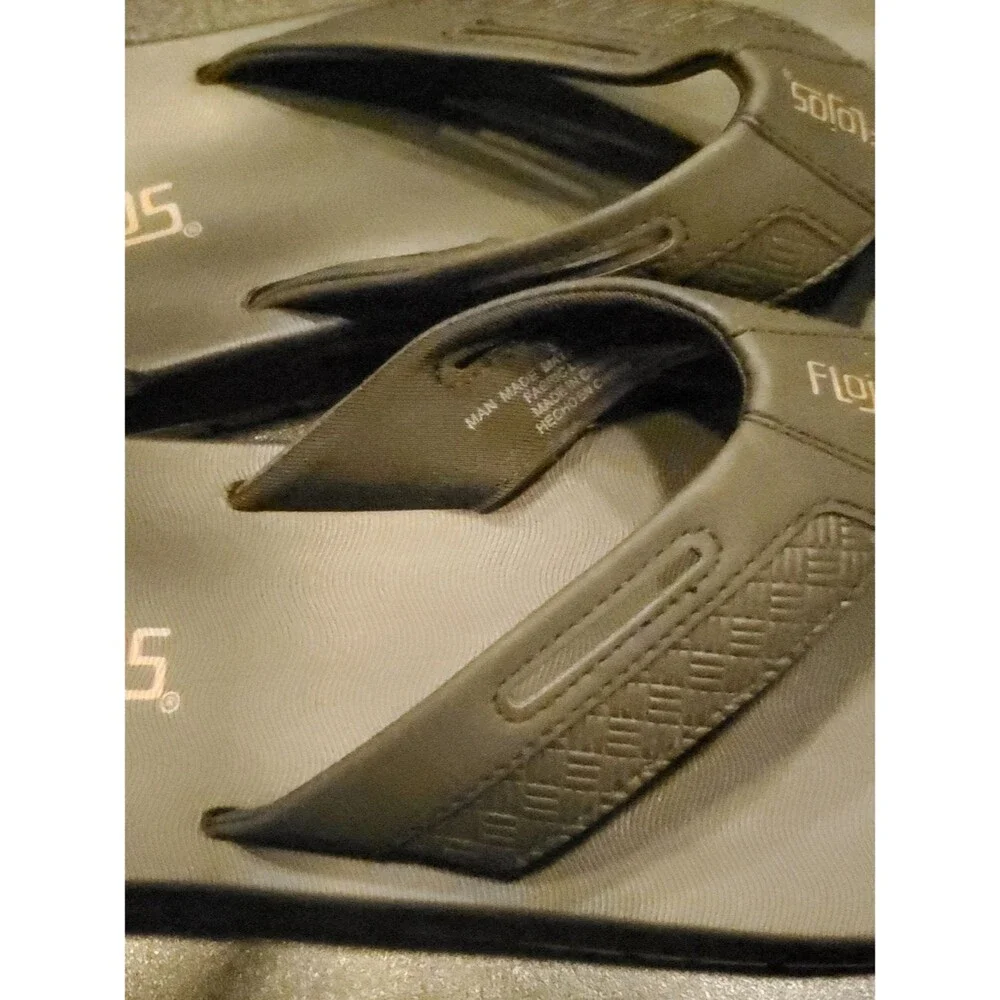 Flojos Black Men's Thong Sandals with Logo